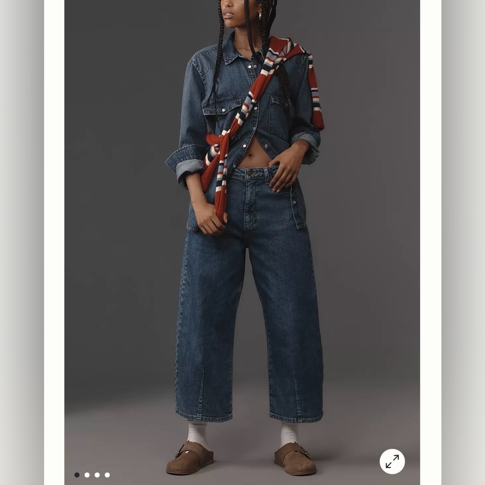 Pilcro Blue Wide Leg Jeans